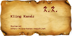Kling Kenéz névjegykártya