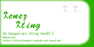 kenez kling business card